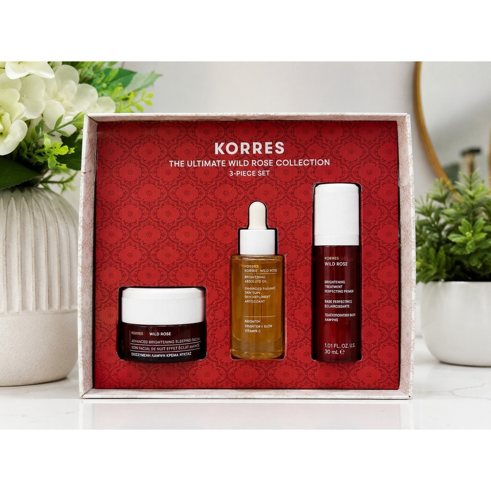 KORRES Wild Rose Brightening Skincare Gift Set 3pc New Ultimate Collection